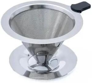 Pour Over Coffee Dripper - Slow Drip Ultra Fine Double Layer Pour Over Coffee Maker - 304 Stainless Steel Coffee Filter - Paperless   & Cost Saving