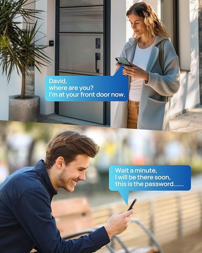 Fingerprint Front Door Lock Set APP Smart Control Keyless Entry with 2 Lever Handles, Auto Lock, Electronic Keypad, and Deadbolt for Home Use