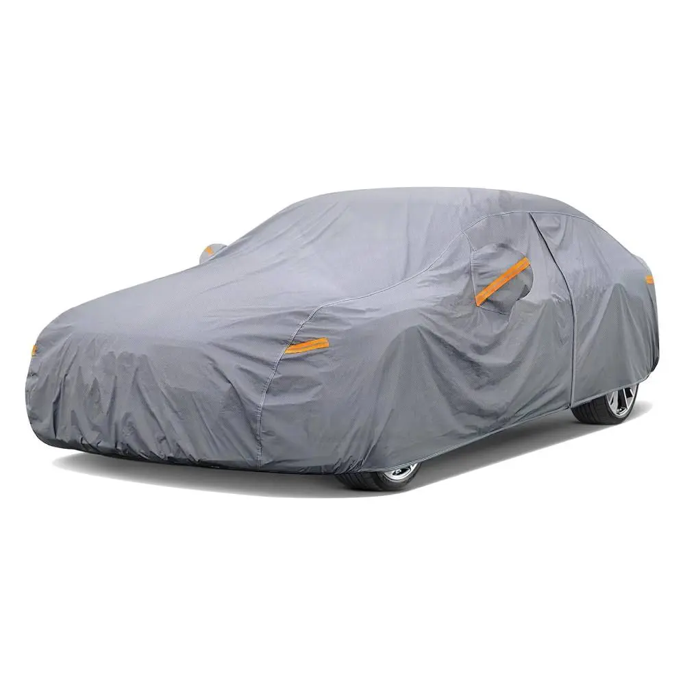 Nilight Car Cover Waterproof All Weather for Automobiles, Heavy Duty Outdoor Full Cover Rain Sun UV Protection with Zipper Cotton, Extra Thick Car Covers,Universal Fit for Sedan-Length (Upto 177") Industrial, A0 Fit Sedan-Length (Up To 177\), Fits Upto177