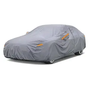Nilight Car Cover Waterproof All Weather for Automobiles, Heavy Duty Outdoor Full Cover Rain Sun UV Protection with Zipper Cotton, Extra Thick Car Covers,Universal Fit for Sedan-Length (Upto 177")