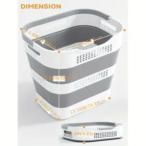 ASD  Collapsible Laundry Basket, 43L (11.5Gallon) Foldable Laundry Basket Plastic with Handles, Pop Up Storage Container/Organizer/Hamper for Laundry, Space Saving And Durable. Best Mothers Day Gifts, Laundry Baskets