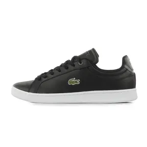 Lacoste Carnaby Pro Men's Sneaker with Black Leather and White Design, Ideal for Running and Training