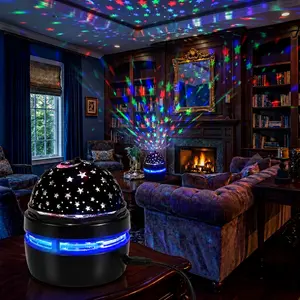 LED Star Projection Lamp - USB-Powered Rotating Decorative Night Light with PC Dome for Bedroom, Kids Gifts