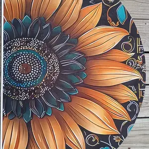 Sunflower Pattern Semicircular Welcome Floor Mat - Durable Non-Slip Indoor/Outdoor Door Mat for Bedrooms, Kitchens, Bathrooms, Outdoor Welcome Mats Home Decor Rug Decorative Rug