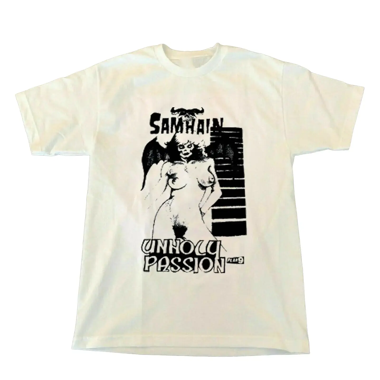 Top Best Samhain Unholy Passion Punk Band White T Shirt One Side 