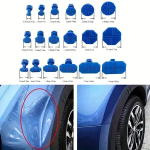 Car Dent Repair Kit — Silver T-Handle with 36 Blue Dent Puller Tabs — Sturdy & Durable Dent Removal Tool Set — Car Dent & Collision Repair Kit