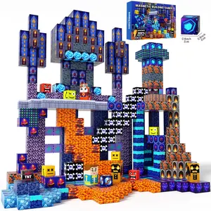 Magnetic Blocks - 100/150PCS Blue Castle Magnetic Cubes & Building Blocks Set, Montessori STEM Sensory Toys for Creative Play, Outdoor Fun Magnetic Tiles for 3-8 Year Old Boys Girls, Christmas Birthday Gift