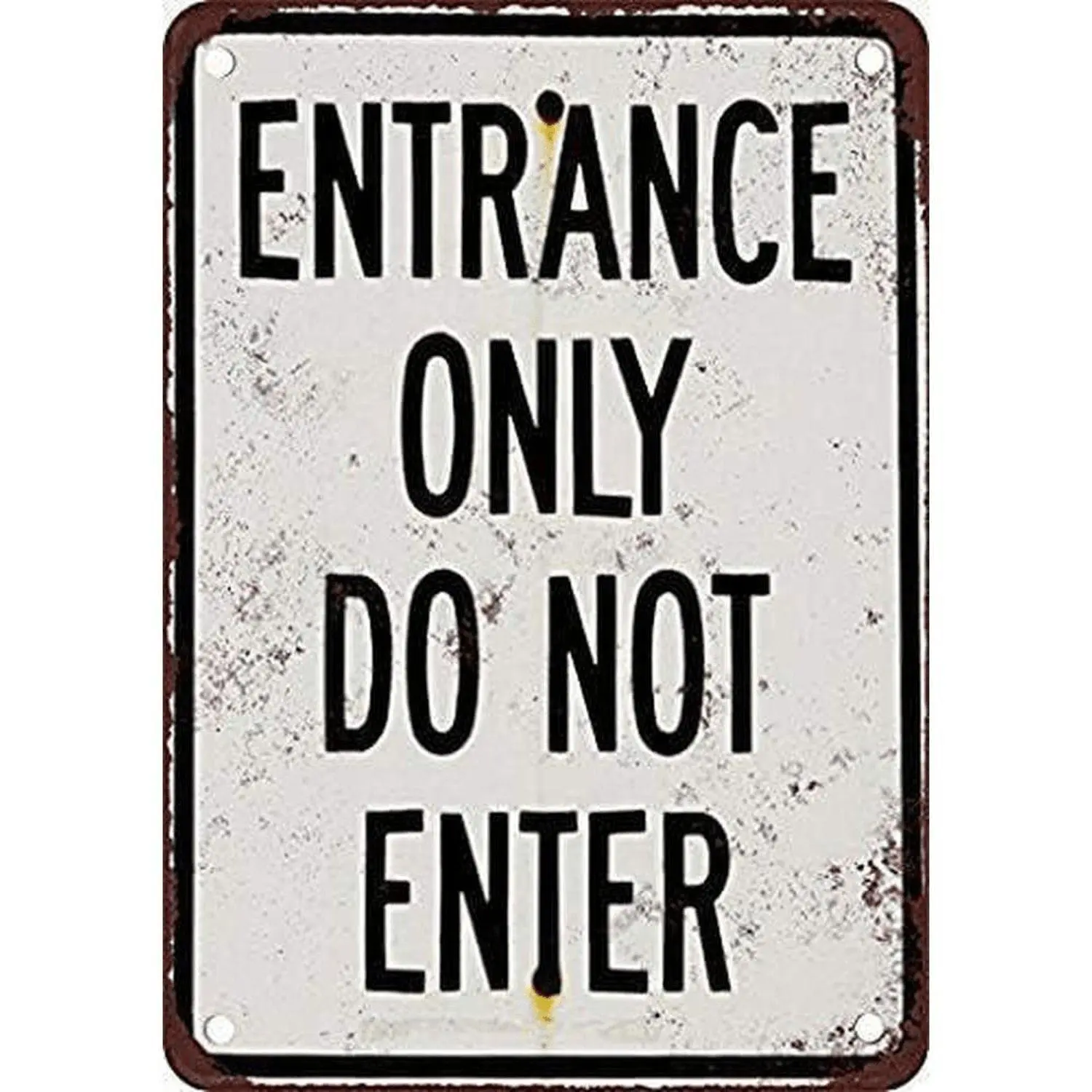 12X8 Inch Prints Entrance Solely Do Not Enter Metal Sign Art with Distressed Background and Lettering Vintage Rustic Style Decorative Wall Decor