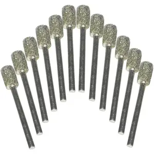 12 count  Burr, 1/8 Inch Shank  Grinding Bits For Dremel Rotary Tool (Cylinder )