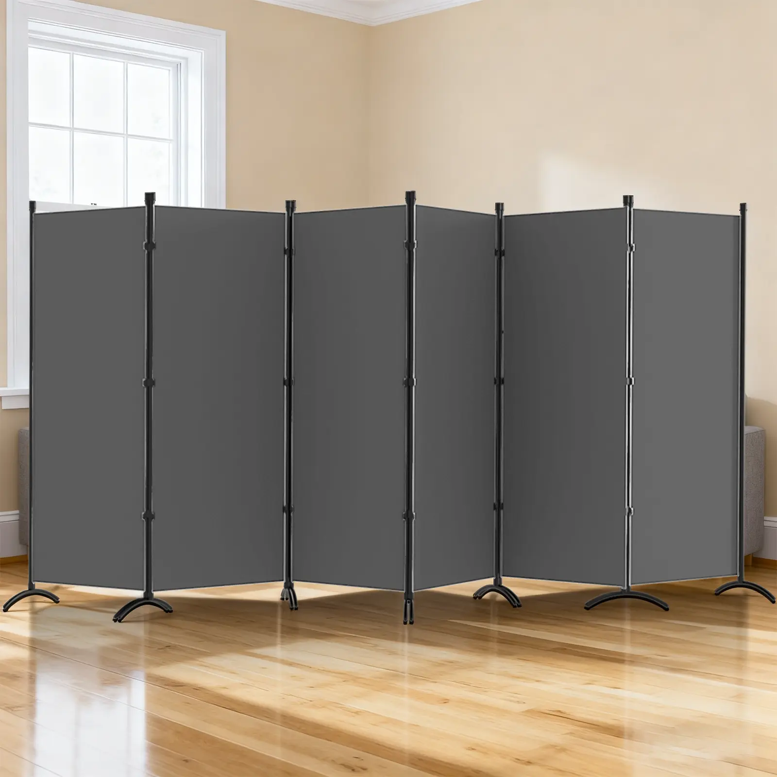Gaptainer  6 Panel Room Divider,Folding Privacy Panel Screens for Office Home Dorm Separation,Freestanding Patition Screen Fabric Panel Wall summerwins