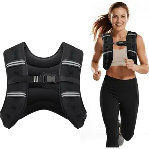 Weighted Vest, 8lb/12lb/16lb/20lb/25lb/30lb Weight Vest with Two Adjustment Straps for Men Women, Weight Vests with Reflective Stripe for Strength Training, Running, Jogging, Walking