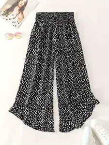 Summer Polka Dot Loose Elastic Waist Casual Pants, Comfortable and Stylish, Perfect for Daily Wear, Women's Fashion Jeans, Everyday