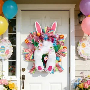 Funny Easter Bunny Tail Wreath, Holiday Rabbit Decoration, Perfect for Front Door, Window, Fireplace, Creative Gift Choice, Hanging Decor, Home Decor Ornaments
