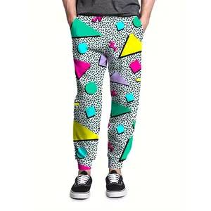 Funny 80s Mens Joggers Sweatpants, Casual Fashion Drawstring Running Pants with Pockets, 90s Outfit for Men