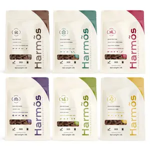 Harmos Wood Pellets Variety Pack, 6 Flavors - All-Natural BBQ Pellets for Woodfire Grill & Outdoor Cooking, Resealable Bags, 6 Packs