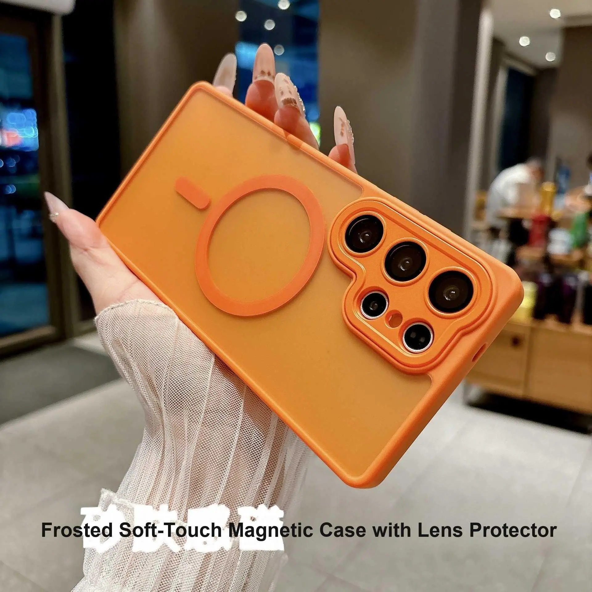 For Samsung Galaxy S26 Ultra Phone Case Matte Soft-Touch with Lens Protector Magnetic For Samsung Galaxy S25 Plus Shockproof Cover HNY23PLXC