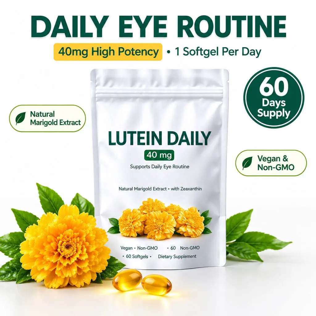 Lutein Zeaxanthin Daily Capsules – Natural Marigold Extract, Gentle Eye Wellness Support, Easy Swallow, Non-GMO, 60 Count