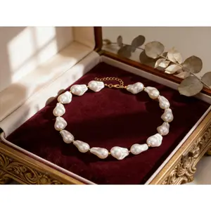 Set Decadenas - Baroque Pearl Choker Necklace for Women, Irregular Pearl Collar Necklace, Elegant Statement Jewelry for Formal Events & Daily Wear, Gifts for Her