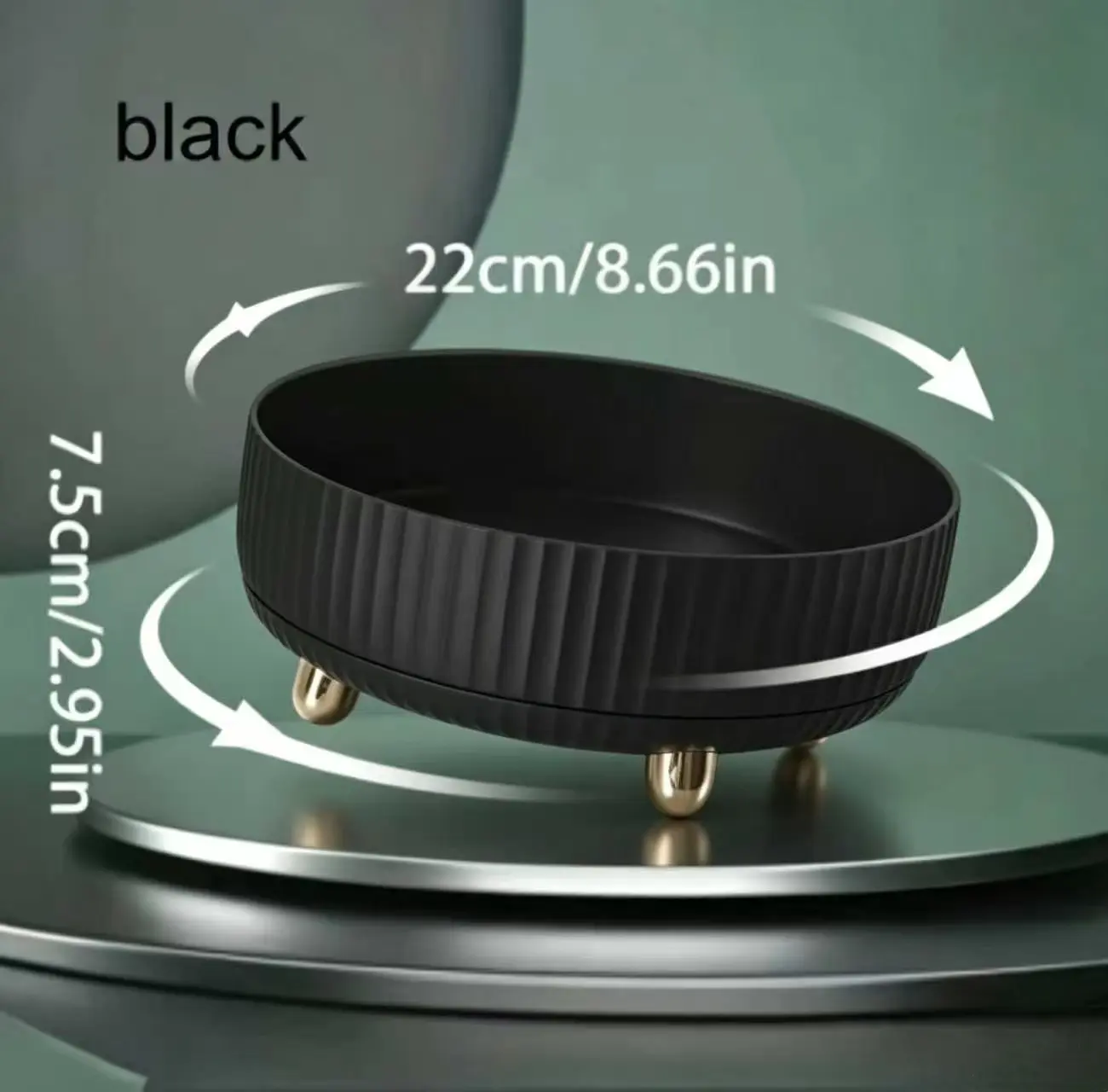 Modern Black 360° Rotating Makeup Organizer, Multifunctional Perfume and Skincare Storage Tray for Bathroom Vanity Countertop, Gift for Women, Perfumes For Women, Organizing Makeup, Ideal Gift For Women