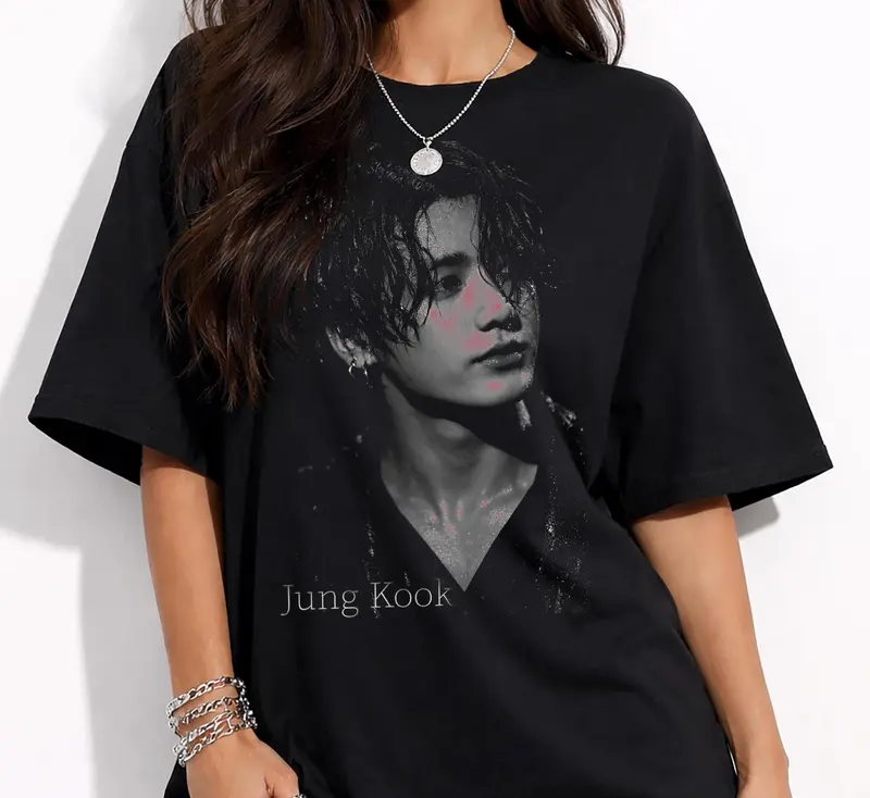 BTS Jung Kook ブラックTシャツ 01 bts t shirt jungkook - TikTok Shop