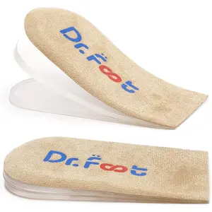 Dr.Foot Adjustable Orthopedic Heel Lift Inserts, Height Increase Insole for Leg Length Discrepancies, Heel Spurs, Heel Pain, Sports Injuries, and Achilles tendonitis (Beige, 3 Layers)