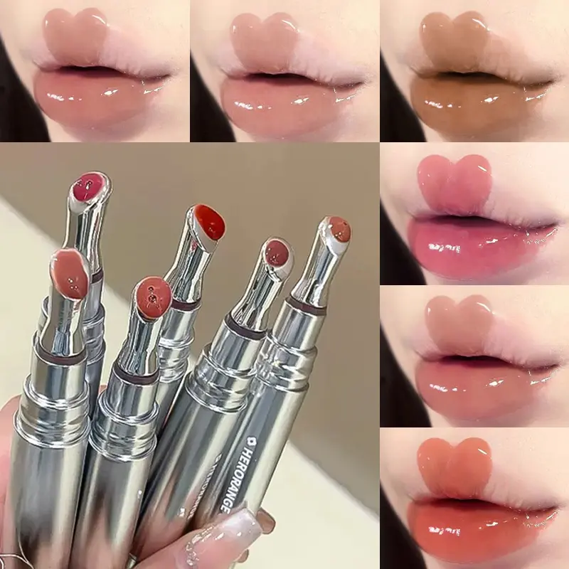 HERORANGE 6-Piece Hydrating Lip Plumper Gloss Set, Non-Sticky Tinted Formula with Vibrant Shine, Cosmetic Multi-Pack for All Skin Types
