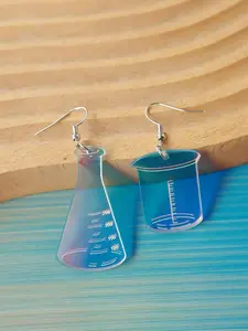 Measuring Cup Design Dangle Earrings, Retro Cute Style Acrylic Jewelry, Funny Female Gift, Statement Earrings, Dangling Earrings