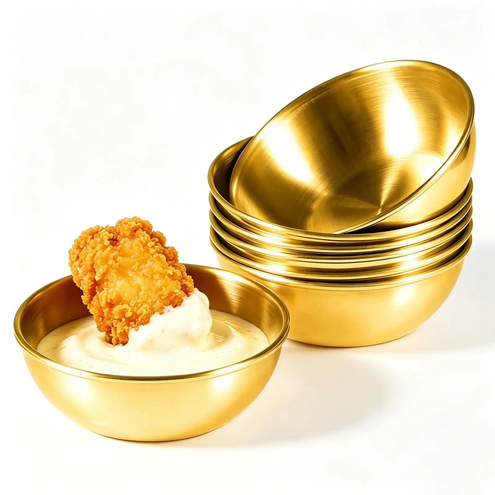 6 Pcs Stainless Steel Dipping Sauce Bowls, 3.5-inch Small Metal Seasoning Dishes, Mini Sauce Cups, Soy Sauce Ramekins, Dipping Dishes for Hot Pot, BBQ, Sushi, Snack