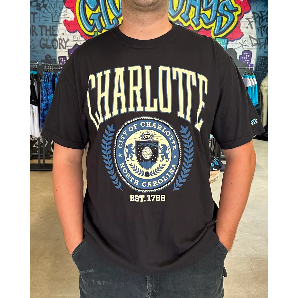 Glory Days Apparel -  Charlotte Universi-TEE Black T-Shirt