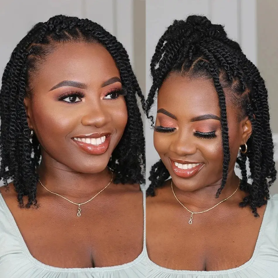 Encharm 50g/pack Afro Kinky Bulk Human Hair for Braiding - 100% Real Soft Hair for Mini Twist, Braiding, Loc Extensions & Crochet, Kinky Curly Hair Bulk, Natural Afro Bulk for Dreadlocks