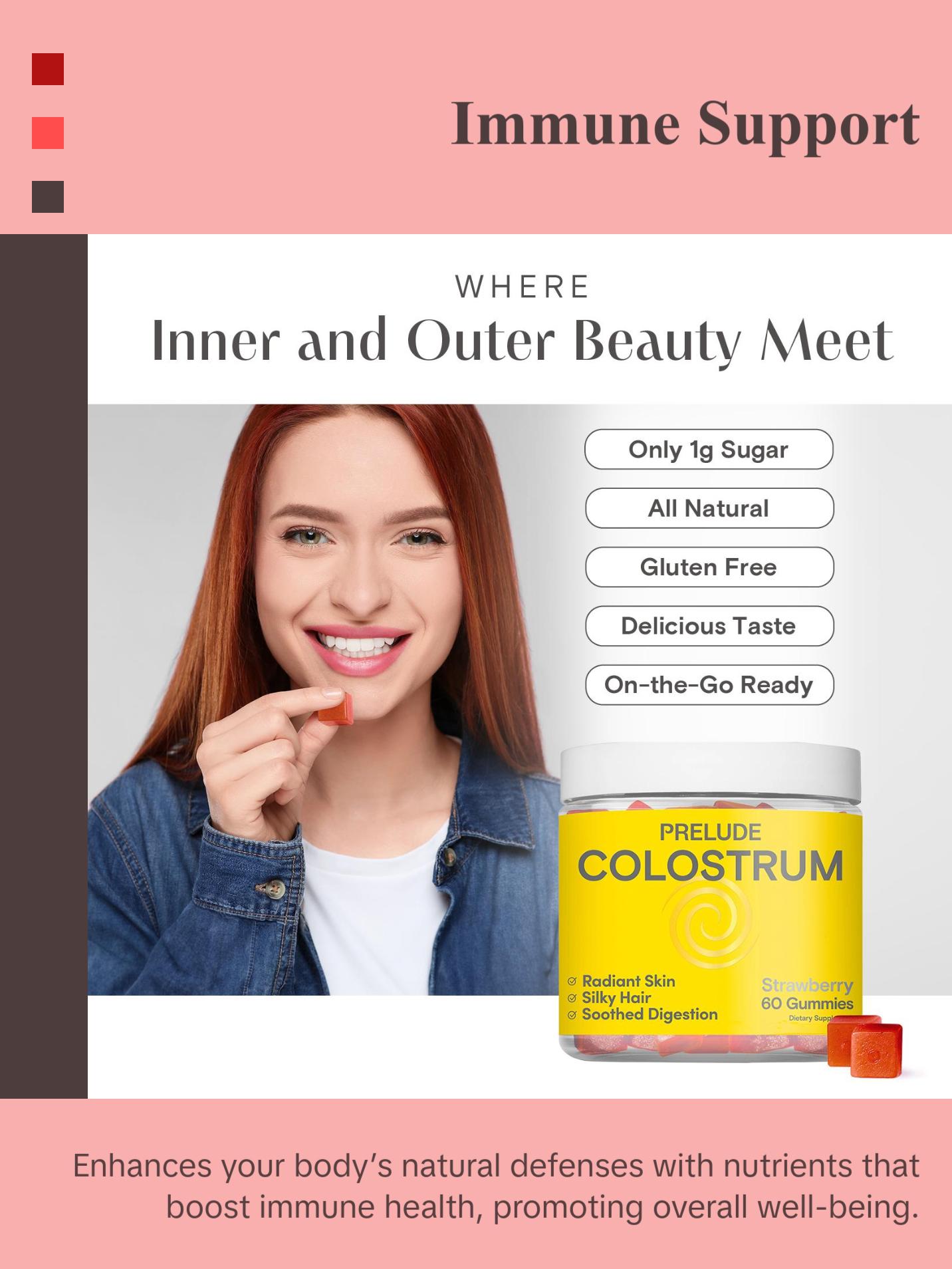 Colostrum Gummies for Skin Health, Joint Support & Collagen Boost – Dietary Supplement for Hair, Fitness & Wellness Healthcare Edible Colagen Nail Bathroom