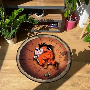 Fashionable Anime Character Carpet, Soft Plush Rug for Living Room Bedroom, Contemporary Street Style Decor, Perfect Gift for Young Adults