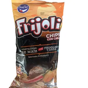 Frijoli Chips with Chili Snack: Corn Tortillas with Beans and Chili