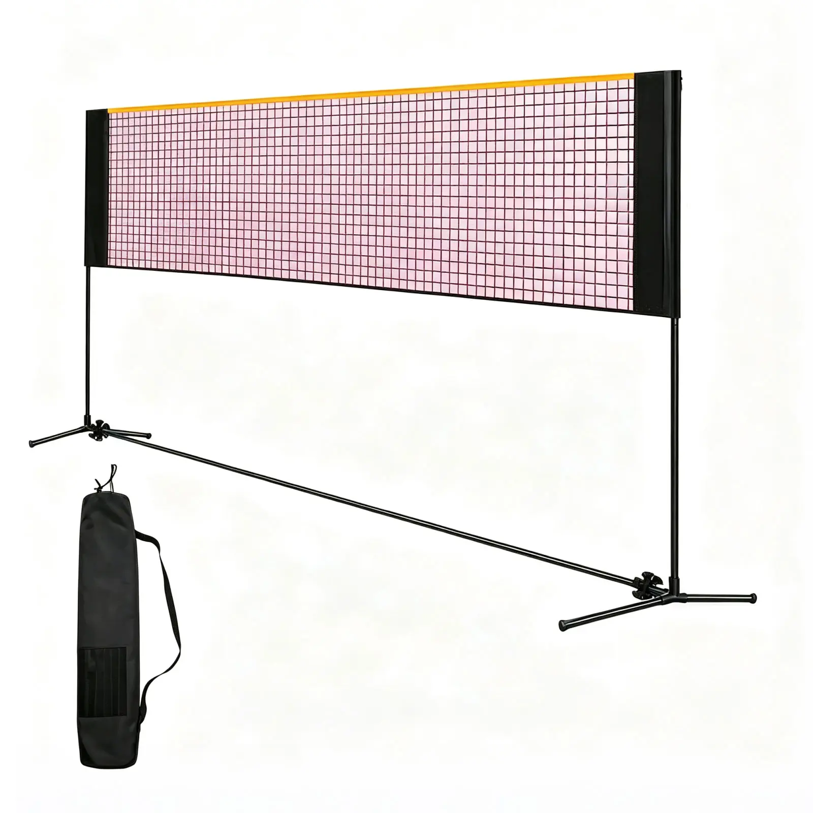 Badminton Net, Height Adjustable Volleyball Net, Wide Foldable Pickleball Net, Portable Easy Setup Tennis Net Set with Stand and Carry Bag, for Indoor Outdoor Use