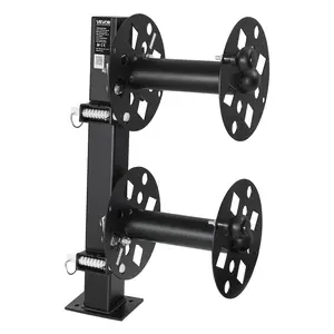 VEVOR Heavy Duty Double Welding Cable Reel, Welding Cable Lead Reels for 150FT 1/0 & 125FT 2/0 Cable, Powder-Coated Steel Reel with Locking Pin for Service Trucks, Fleet Maintenance, Jobsites