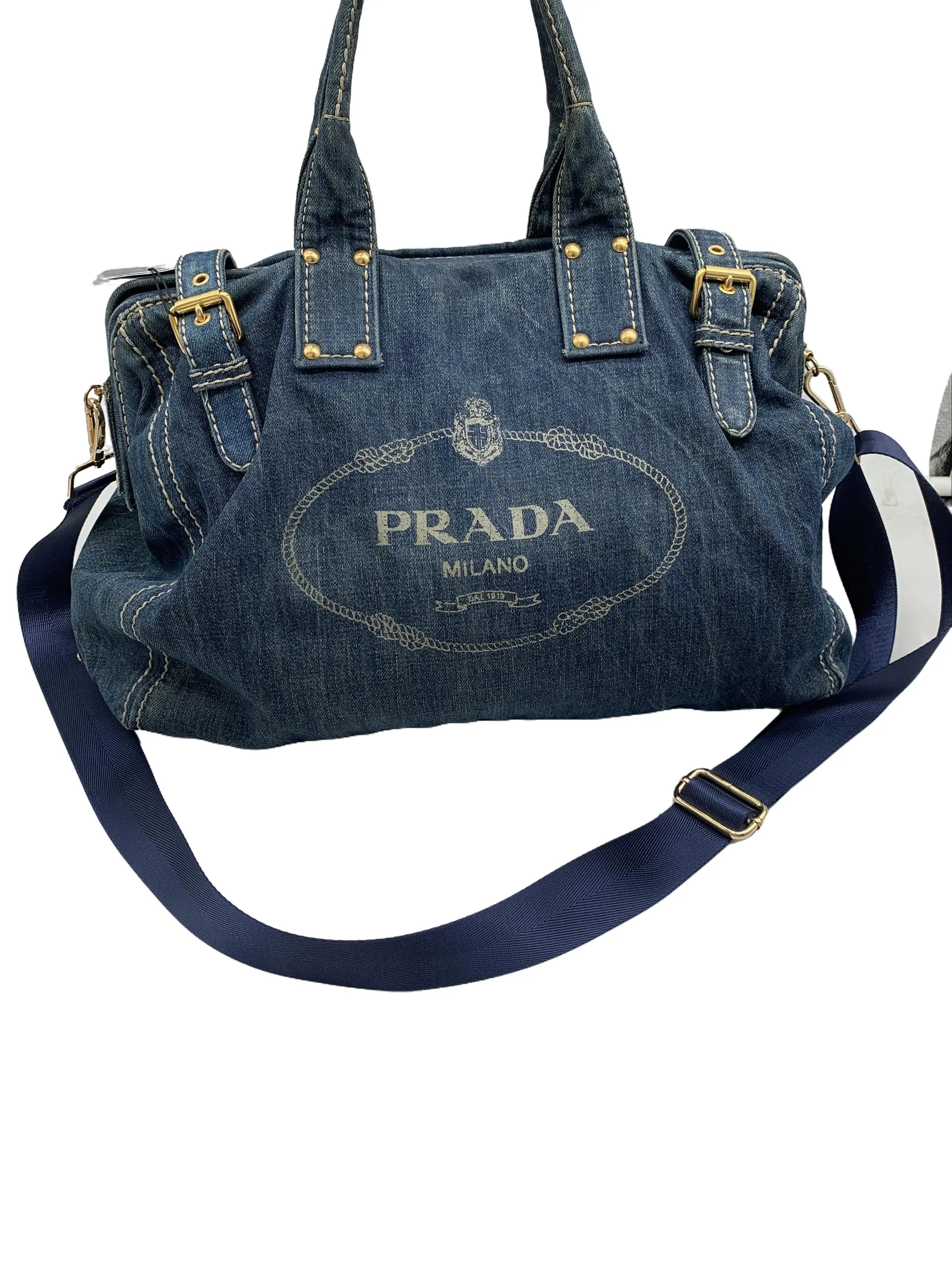 Pre-owned PRADA Denim Handbag With Detachable Shoulder Strap/FYWJ06210412/0412