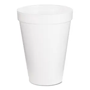 Dart Foam Drink Cups, White, 12-oz., 25 Cups (12J12BG)
