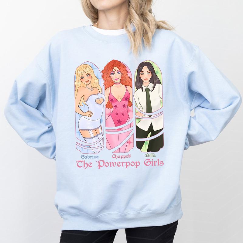 Cute The Powerpop Girls Shirt, Billie&Sabrina&Chappell Shirt, Pop Music T-Shirt, Sweatshirt, Hoodie