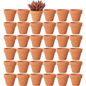 1.9 Inch  Terracotta Pots Pack of 36-Small Mini Clay Pots with Drainage Holes Flower  Terra Cotta Planter for  Cactus  lithop,Succulent ,Crafts,Wedding Favor