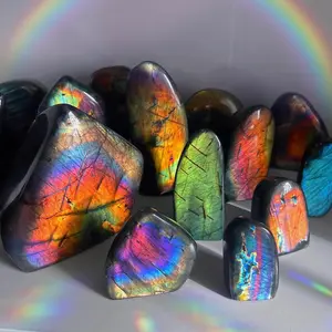 1pc Stunning High Quality Rainbow Flash Labradorite Crystal Freeform,  Labradorite Standing Sculpture, Loose Gemstones, Perfect Home Decoration Art Piece, Unique Holiday Gifts, The Ideal Choice for Crystal Enthusiasts, Crystal Embellishments