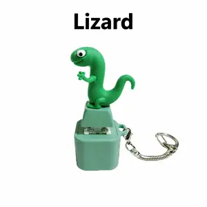 LizardButton Keychain - Funny Stress Relief Fidget Toy with Sound & Light Portable Decompression Gadget Gift for Friends Colleagues