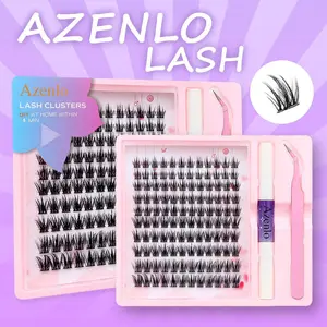 Mixed Length Individual False Eyelashes & Tweezers & Glue Set of Natural Makeup Eyelash Kits, Curved and Beautiful, Perfect Length 10-16, Women's Eye Makeup Accessories, Eyelash Extensions, Eyelash Curler Set Cosmetic