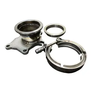 Turbo Exhaust Flange to 2.5" 3" Conversion Adapter V Band Flange Clamp T3 T4 5 Bolt Kit