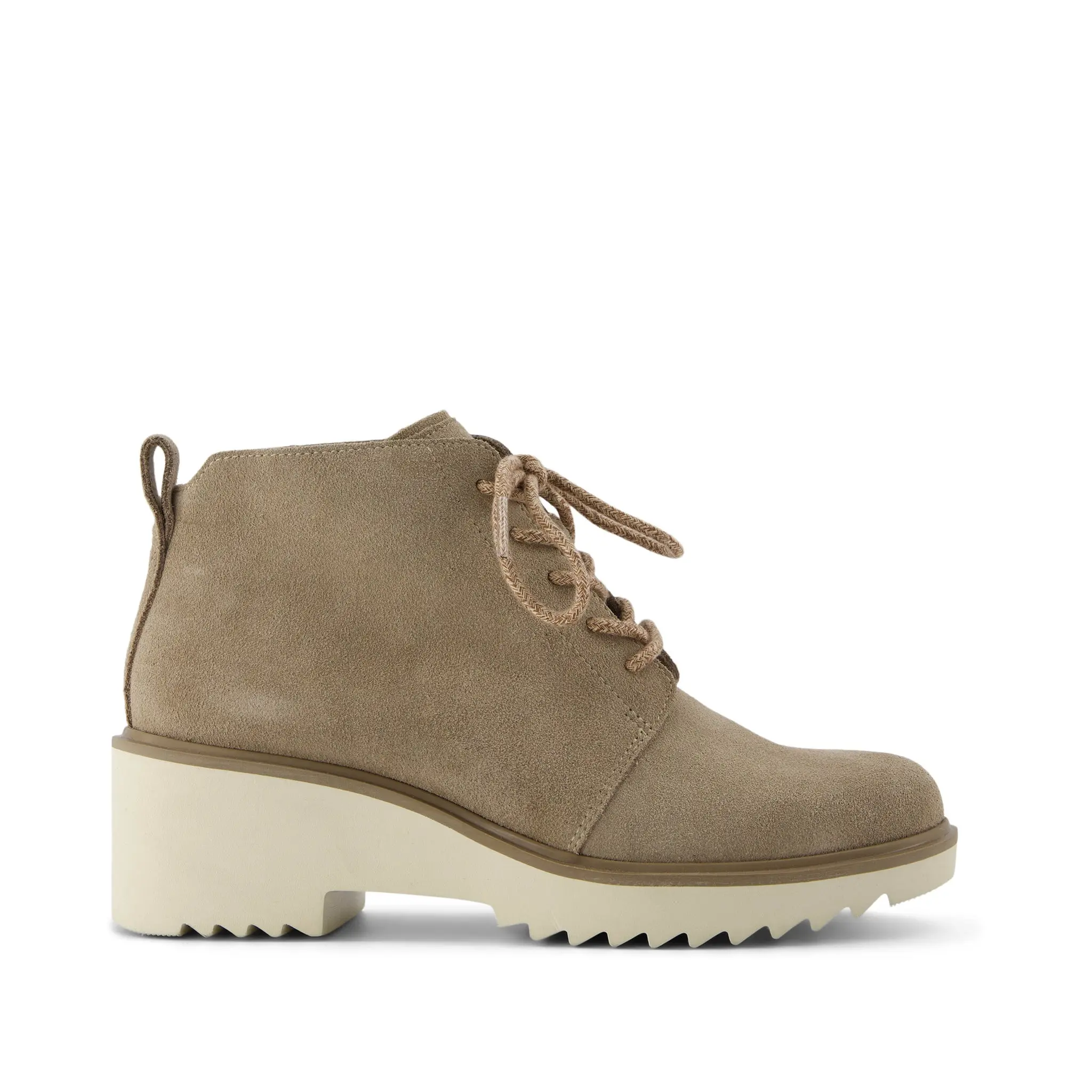Maude Lace Up Dune Suede Wedge Boot