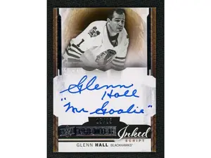 2015 Upper Deck Premier #IN-GH Glenn Hall Inked Script "Mr. Goalie" Auto /25