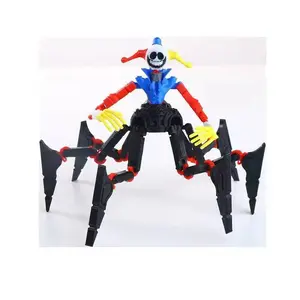 Multicolored Clown Spider Action Figure, Articulated Monster Toy with Big Smile Smiling Clown Spider Articulated Figure, Freaky Monster Model for Kids & Fans