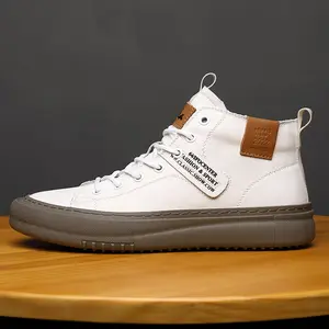 2026 Men's Casual Shoes | Fashion Mid-Top Sneakers | Lace-Up White Shoes | Outdoor Athletic Shoes for Men | Comfortable & Breathable Trendy Footwear
