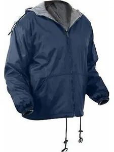 Navy Blue Reversible Fleece Lined Jacket Military Hooded Nylon Coat