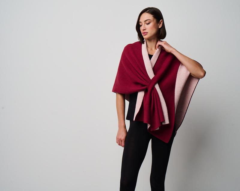 Ellen Merino/Cashmere Reversible Wrap with Loop