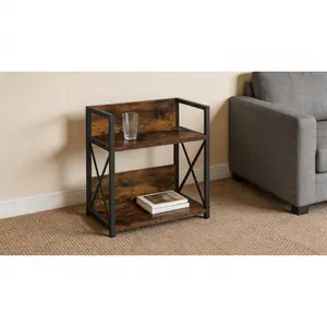 2-Tier Rustic Brown Countertop Storage Shelf, Racks for Storage, Multipurpose Organizer for Coffee Bar Supplies, Mugs, Spices, Perfect for Kitchen Tidying SURE